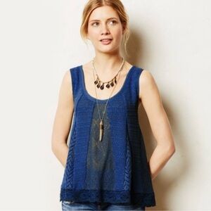 Anthropologie Meadow Rue Women's Sleeveless Crochet Lace Top Size Large